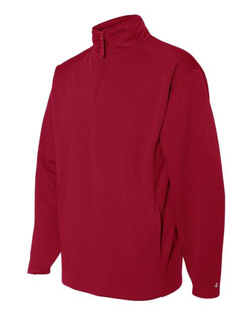 Badger 1480 Men's Performance Quarter-Zip Pullover - Red - side