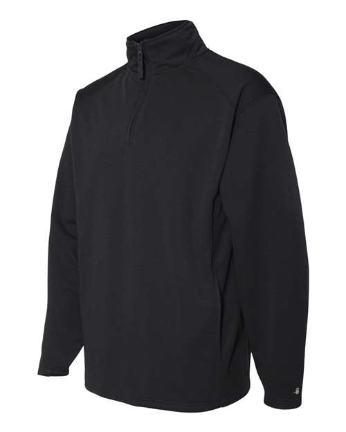 Badger 1480 Men's Performance Quarter-Zip Pullover - Black - side