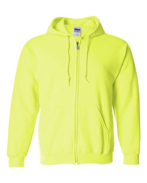 Gildan 18600 Unisex Heavy Blend™ Full-Zip Hooded Sweatshirt - Safety Green - front