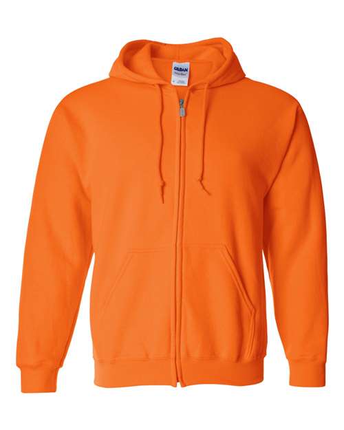 Gildan 18600 Unisex Heavy Blend™ Full-Zip Hooded Sweatshirt - Safety Orange - front