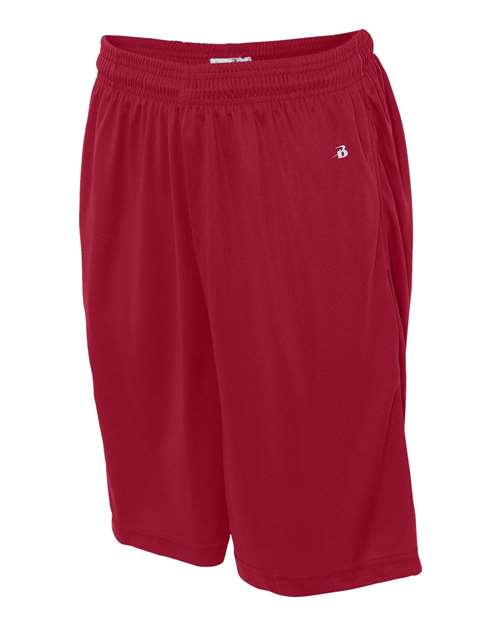 Badger 4119 Men's B-Core 10" Shorts with Pockets - Red - side