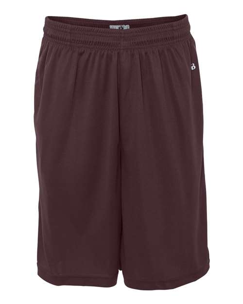 Badger 4119 Men's B-Core 10" Shorts with Pockets - Maroon - front