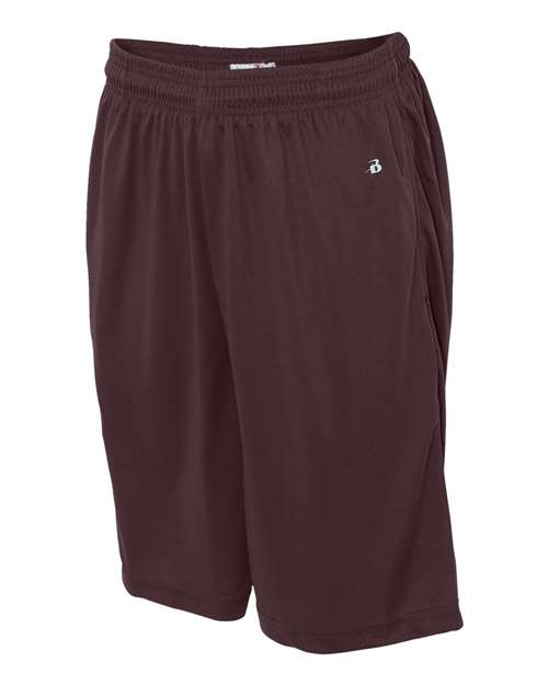 Badger 4119 Men's B-Core 10" Shorts with Pockets - Maroon - side