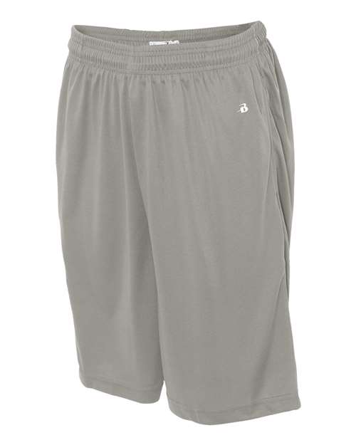 Badger 4119 Men's B-Core 10" Shorts with Pockets - Silver - side