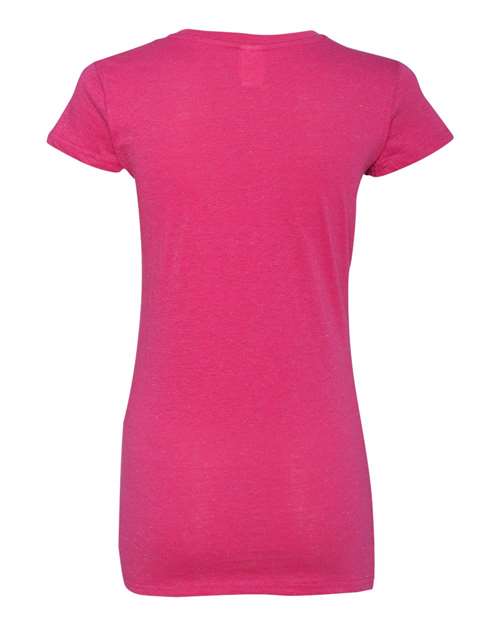 J. America 8138 Women’s Glitter T-Shirt - Wildberry/ Silver - back