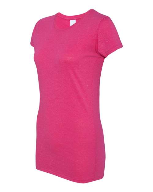 J. America 8138 Women’s Glitter T-Shirt - Wildberry/ Silver - side