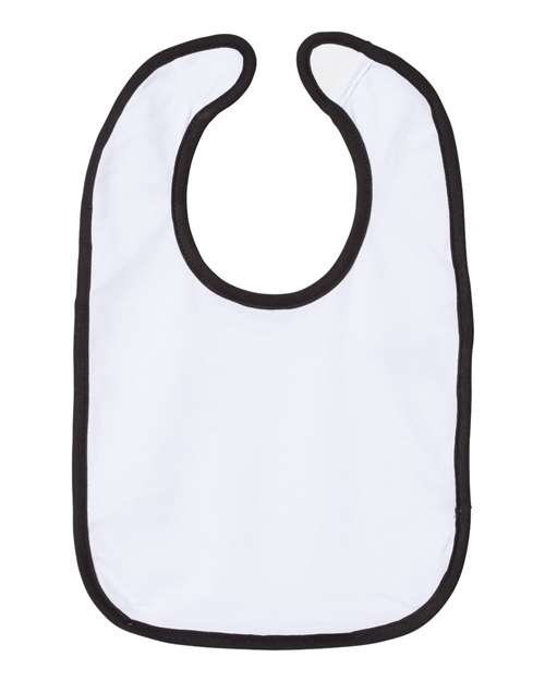 Rabbit Skins 1004 Infant Contrast Trim Premium Jersey Bib - White/ Black - side
