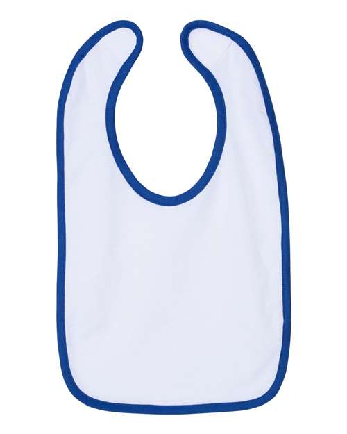 Rabbit Skins 1004 Infant Contrast Trim Premium Jersey Bib - White/ Royal - side