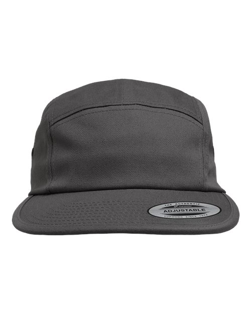 YP Classics 7005 Classic Jockey Flat Bill Cap - Dark Grey - front