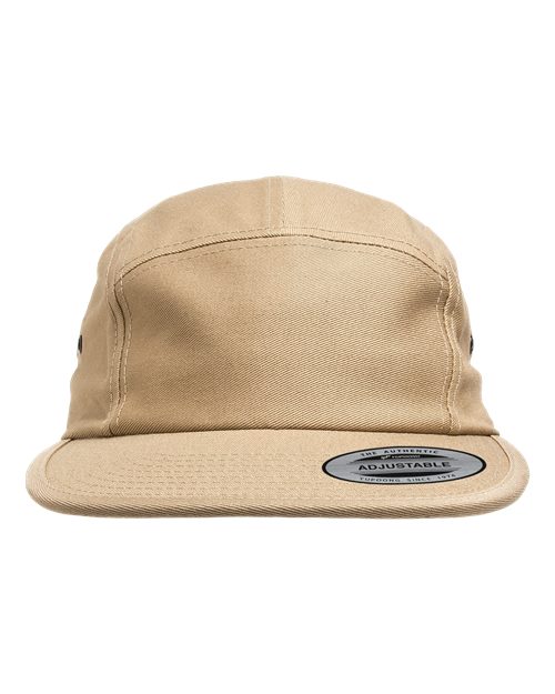 YP Classics 7005 Classic Jockey Flat Bill Cap - Khaki - front