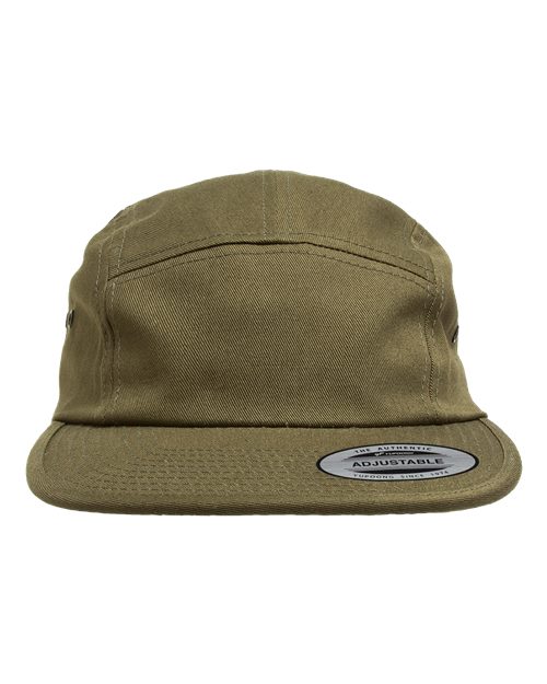 YP Classics 7005 Classic Jockey Flat Bill Cap - Olive - front