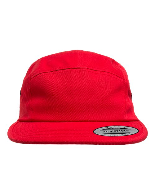 YP Classics 7005 Classic Jockey Flat Bill Cap - Red - front