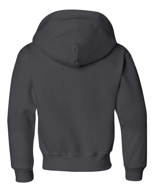 JERZEES 996YR Youth NuBlend® Hooded Sweatshirt - Charcoal Grey - back