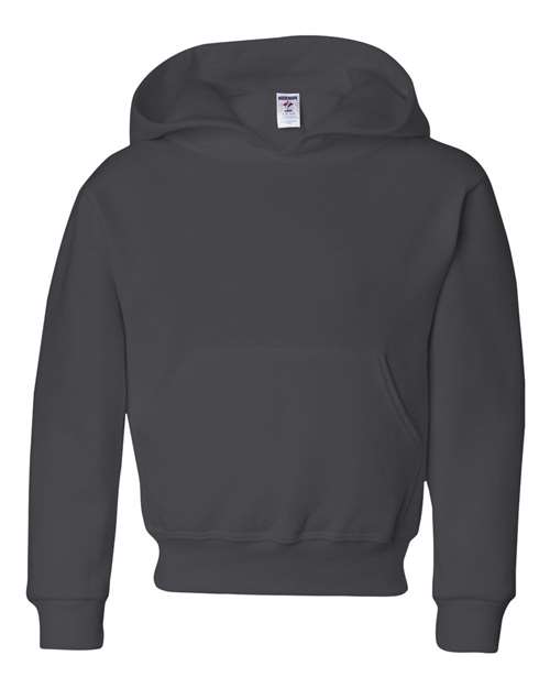 JERZEES 996YR Youth NuBlend® Hooded Sweatshirt - Charcoal Grey - front