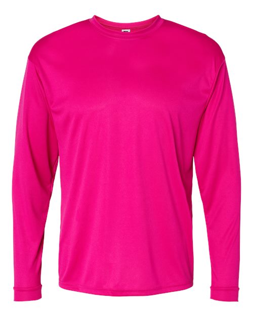C2 Sport 5104 Unisex Performance Long Sleeve T-Shirt - Hot Pink - front