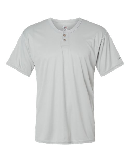 Alleson Athletic 7930 Men's B-Core Placket Jersey - Silver - front