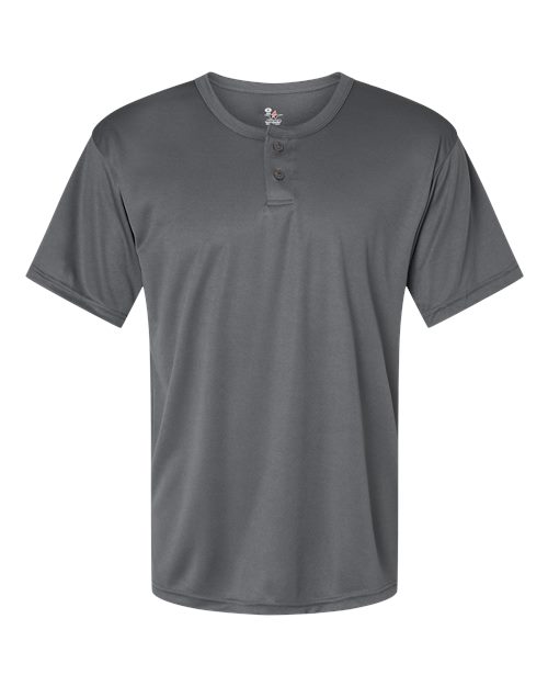 Alleson Athletic 7930 Men's B-Core Placket Jersey - Graphite - front