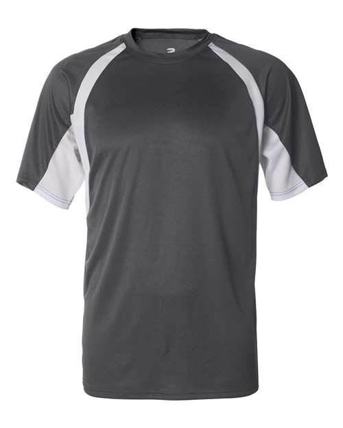 Badger 4144 Men's B-Core Hook T-Shirt - Graphite/ White - front