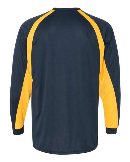 Badger 4154 Men's B-Core Hook Long Sleeve T-Shirt - Navy/ Gold - back