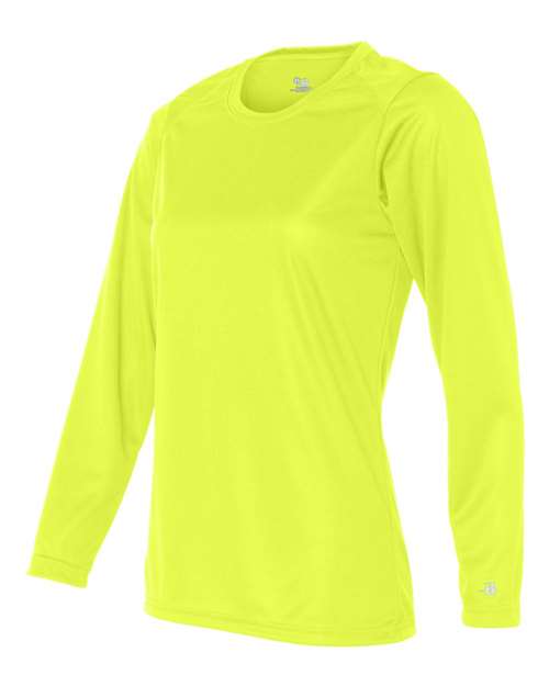 Badger 4164 Women's B-Core Long Sleeve T-Shirt - Safety Yellow - side