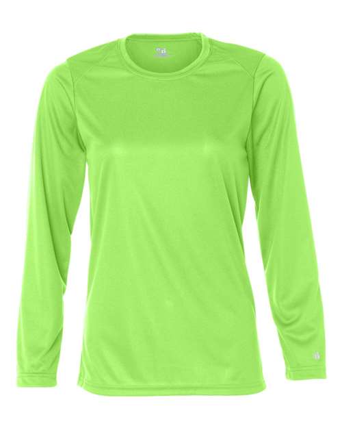 Badger 4164 Women's B-Core Long Sleeve T-Shirt - Lime - front