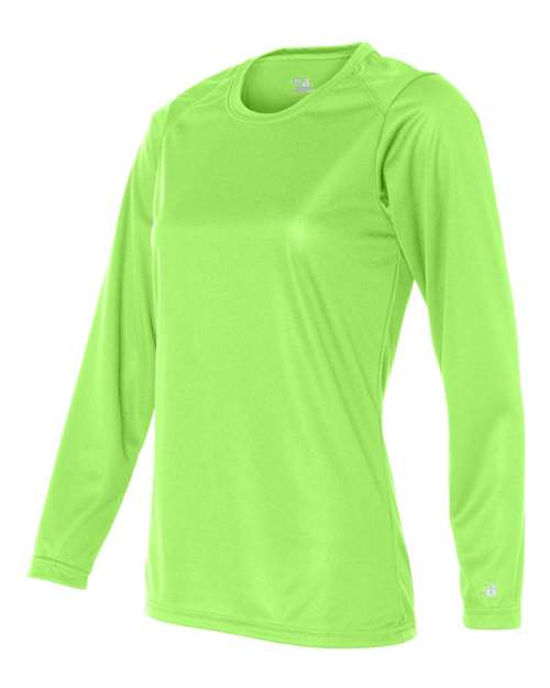 Badger 4164 Women's B-Core Long Sleeve T-Shirt - Lime - side