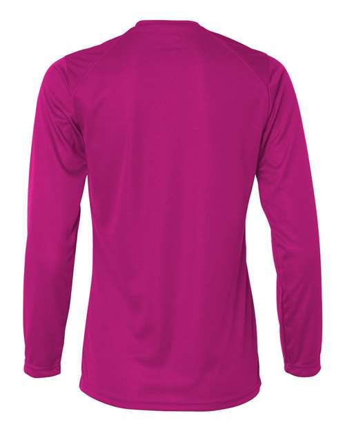 Badger 4164 Women's B-Core Long Sleeve T-Shirt - Hot Pink - back