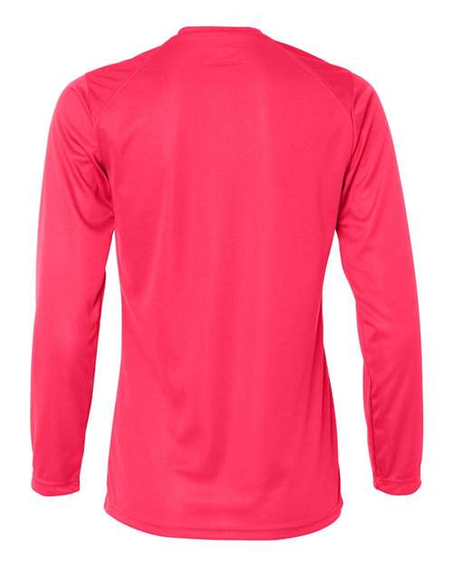 Badger 4164 Women's B-Core Long Sleeve T-Shirt - Hot Coral - back