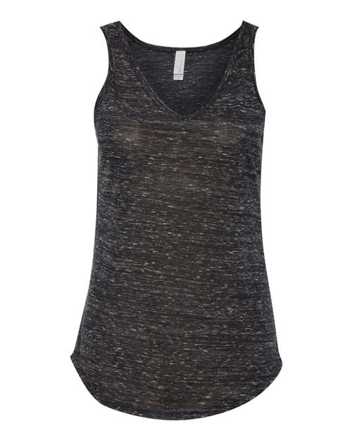 BELLA + CANVAS 8805 Women's Flowy V-Neck Tank - Black Marble - front