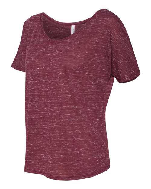 BELLA + CANVAS 8816 Women’s Slouchy Tee - Maroon Marble - side