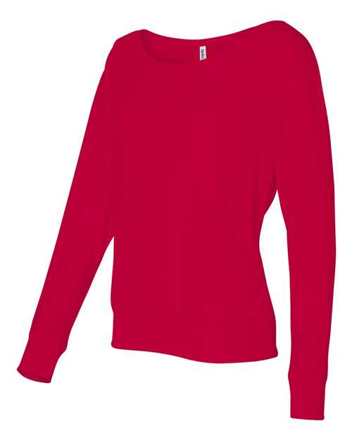 BELLA + CANVAS 8850 Women’s Flowy Off Shoulder Long Sleeve Tee - Red - side