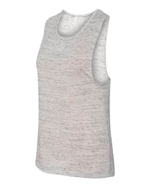 BELLA + CANVAS 8803 Women's Flowy Scoop Muscle Tank - White Marble - side