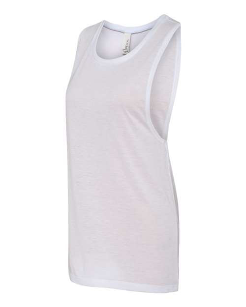 BELLA + CANVAS 8803 Women's Flowy Scoop Muscle Tank - White - side
