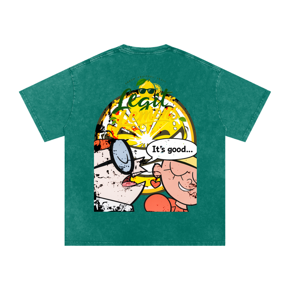 LEGIT GENIUS EDITION Snow Washed Oversized Cotton T-Shirt