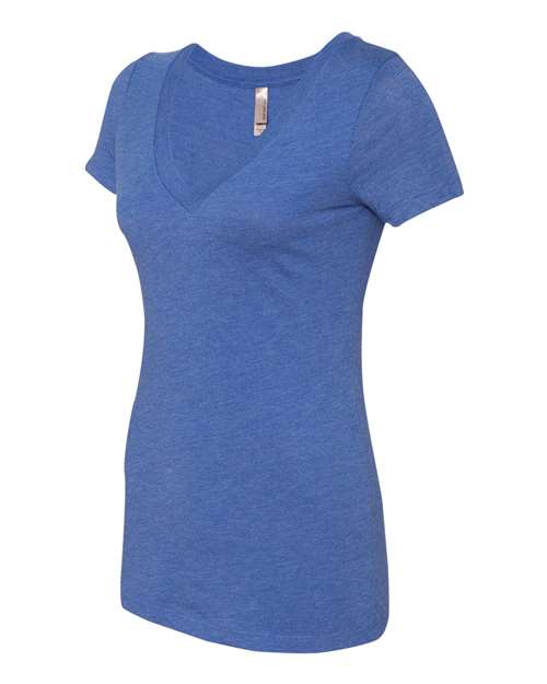 Next Level 6740 Women’s Triblend Deep V-Neck Tee - Vintage Royal - side