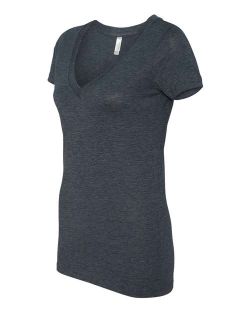 Next Level 6740 Women’s Triblend Deep V-Neck Tee - Vintage Navy - side