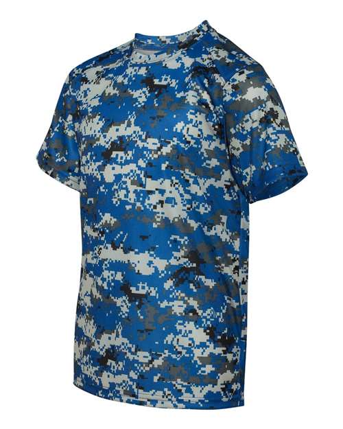 Badger 2180 Youth Digital Camo T-Shirt - Royal Digital - side