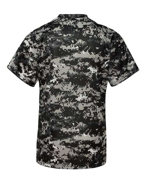 Badger 2180 Youth Digital Camo T-Shirt - Black Digital - back