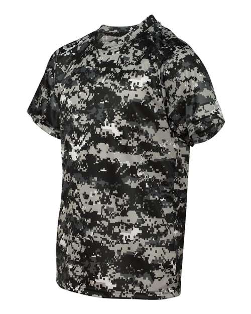 Badger 2180 Youth Digital Camo T-Shirt - Black Digital - side