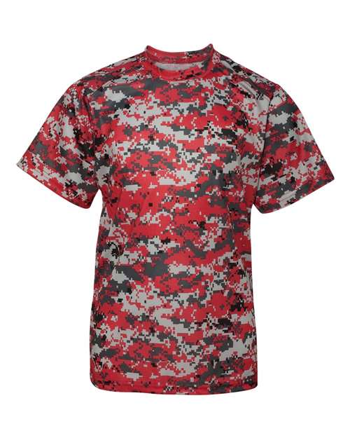 Badger 2180 Youth Digital Camo T-Shirt - Red Digital - front