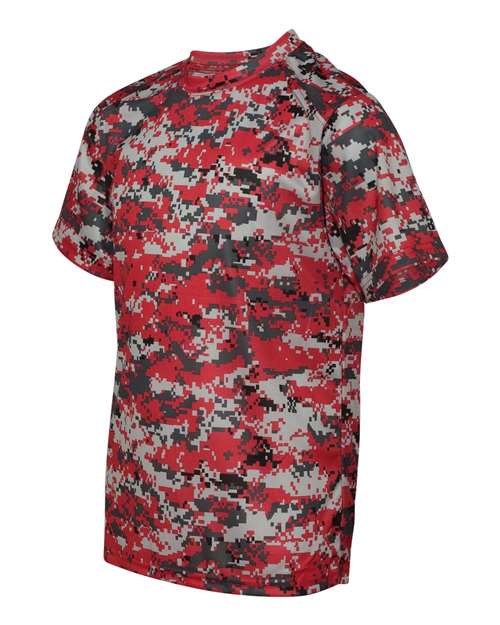 Badger 2180 Youth Digital Camo T-Shirt - Red Digital - side