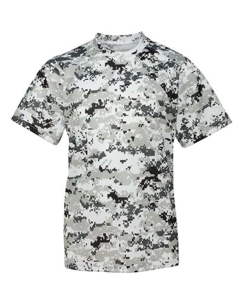 Badger 2180 Youth Digital Camo T-Shirt - White Digital - front