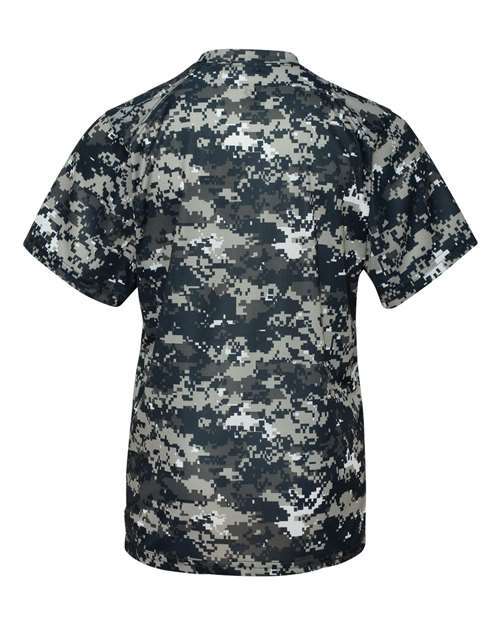 Badger 2180 Youth Digital Camo T-Shirt - Navy Digital - back