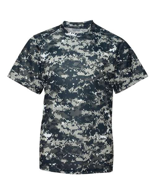 Badger 2180 Youth Digital Camo T-Shirt - Navy Digital - front
