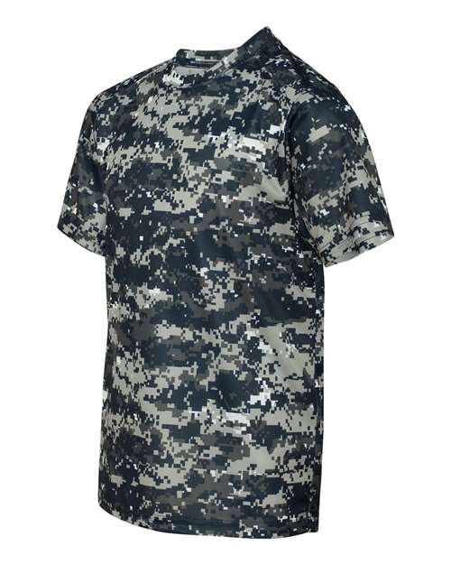 Badger 2180 Youth Digital Camo T-Shirt - Navy Digital - side