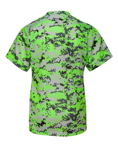 Badger 2180 Youth Digital Camo T-Shirt - Lime Digital - back