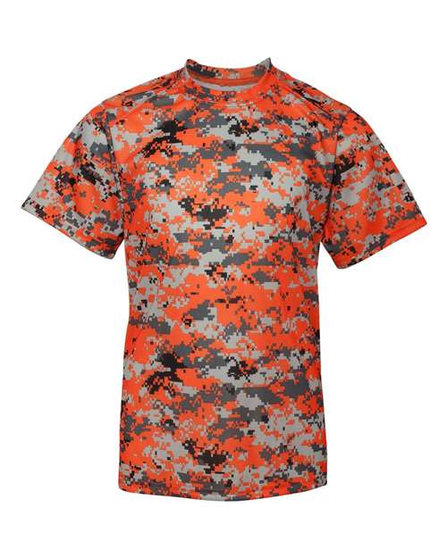 Badger 2180 Youth Digital Camo T-Shirt - Burnt Orange Digital - front