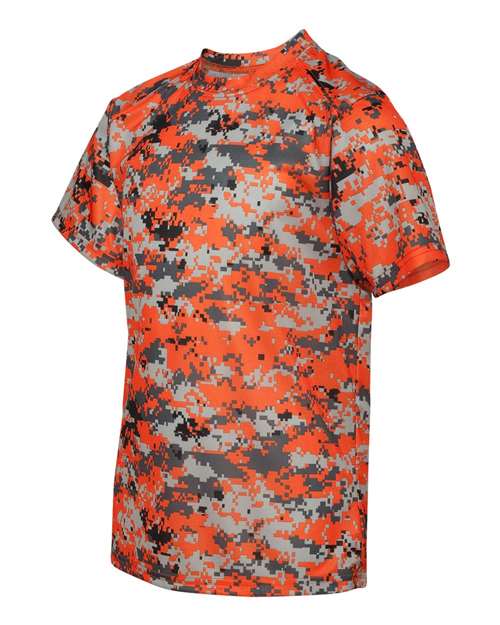 Badger 2180 Youth Digital Camo T-Shirt - Burnt Orange Digital - side