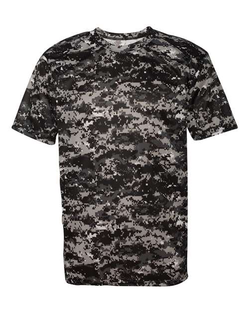 Badger 4180 Men's Digital Camo T-Shirt - Black Digital - front