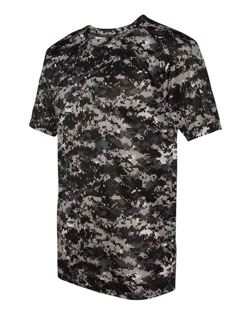 Badger 4180 Men's Digital Camo T-Shirt - Black Digital - side
